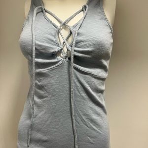 Grey ribbed free people tank top